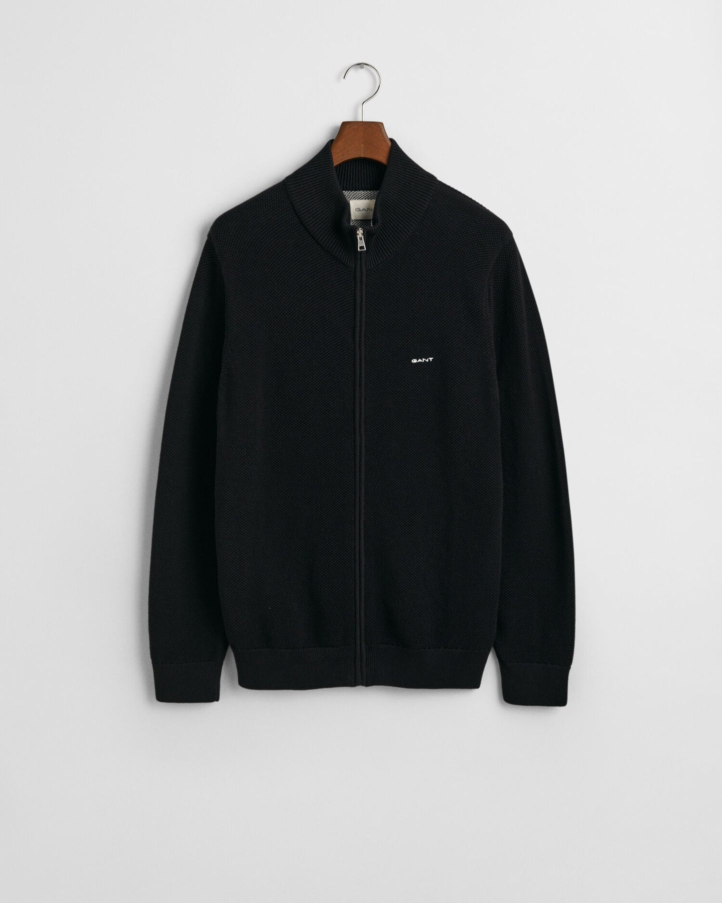 Cotton Piqué Zip Cardigan