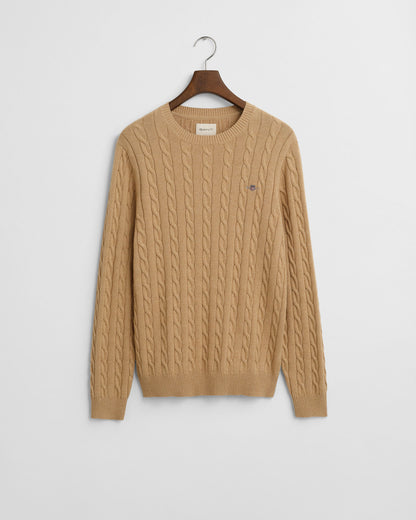 Cotton Cable Knit Crew Neck Sweater