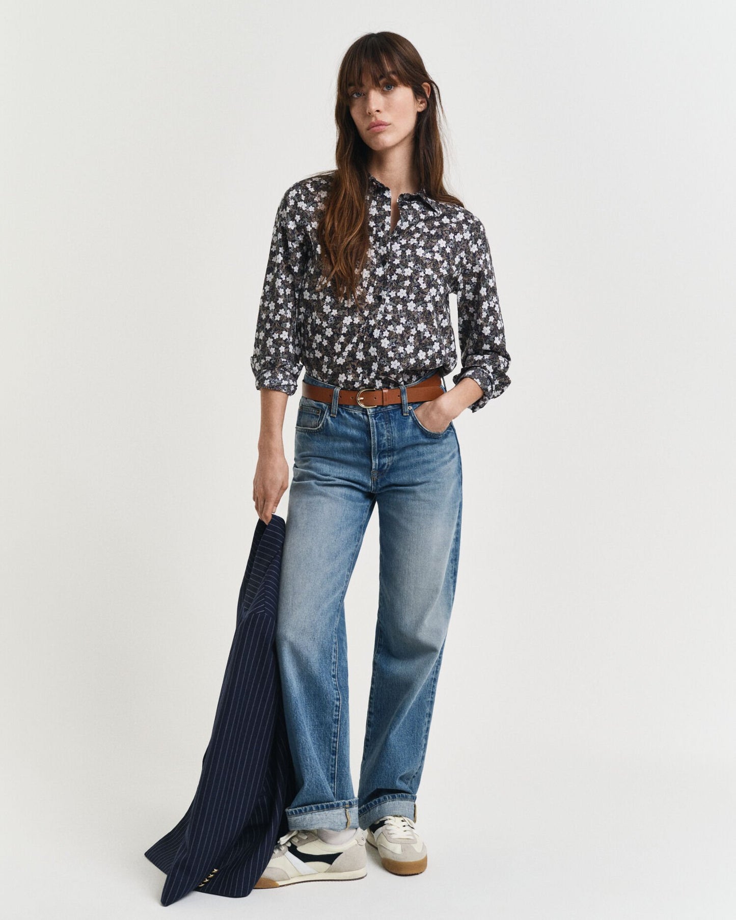 Regular Fit Floral Print Cotton Voile Shirt