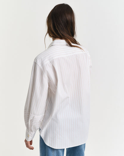 Relaxed Fit Striped Volume Sleeve Shirt