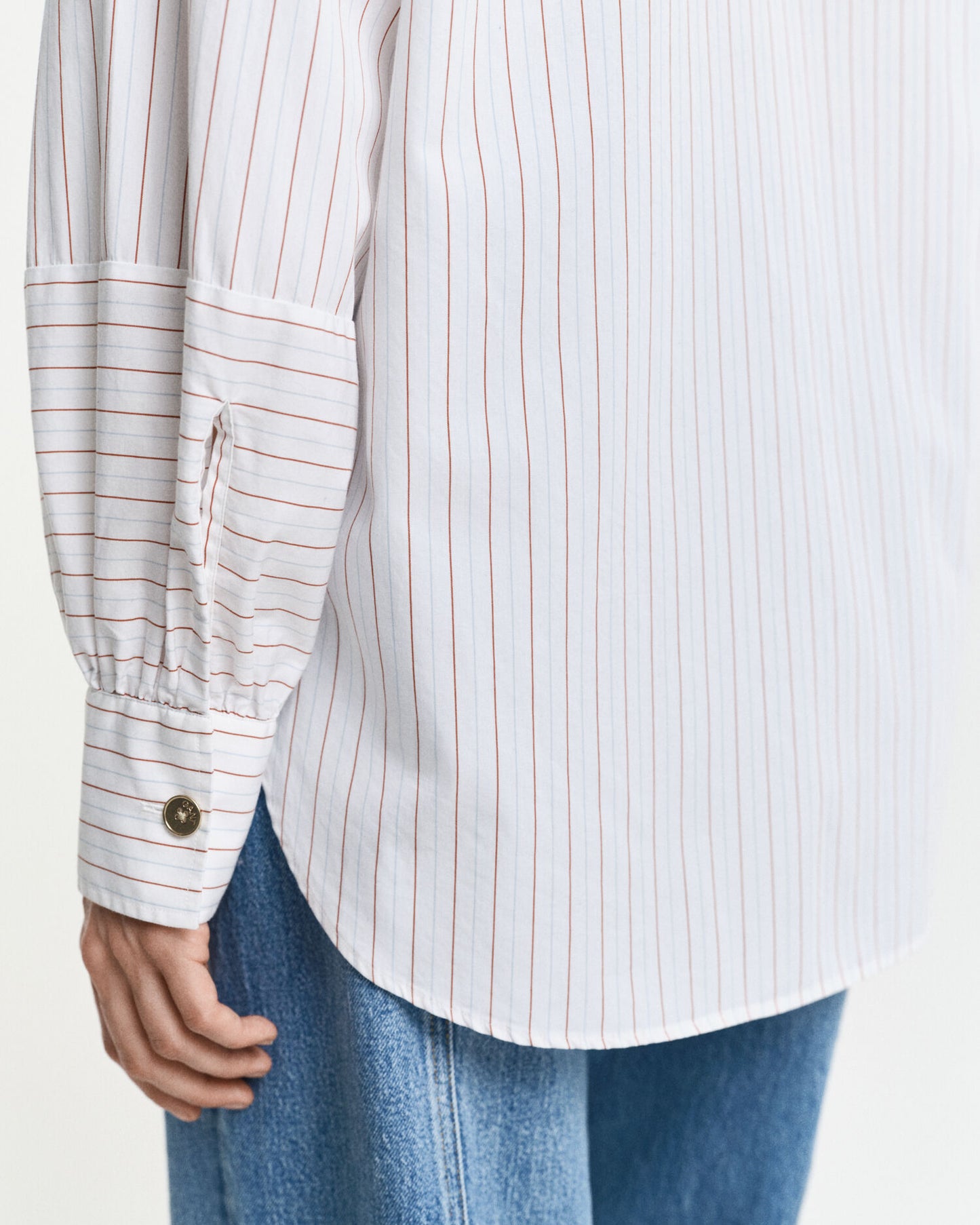 Relaxed Fit Striped Volume Sleeve Shirt