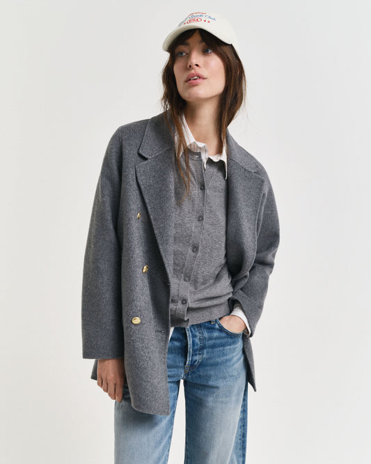 Handstitched Detail Pea Coat