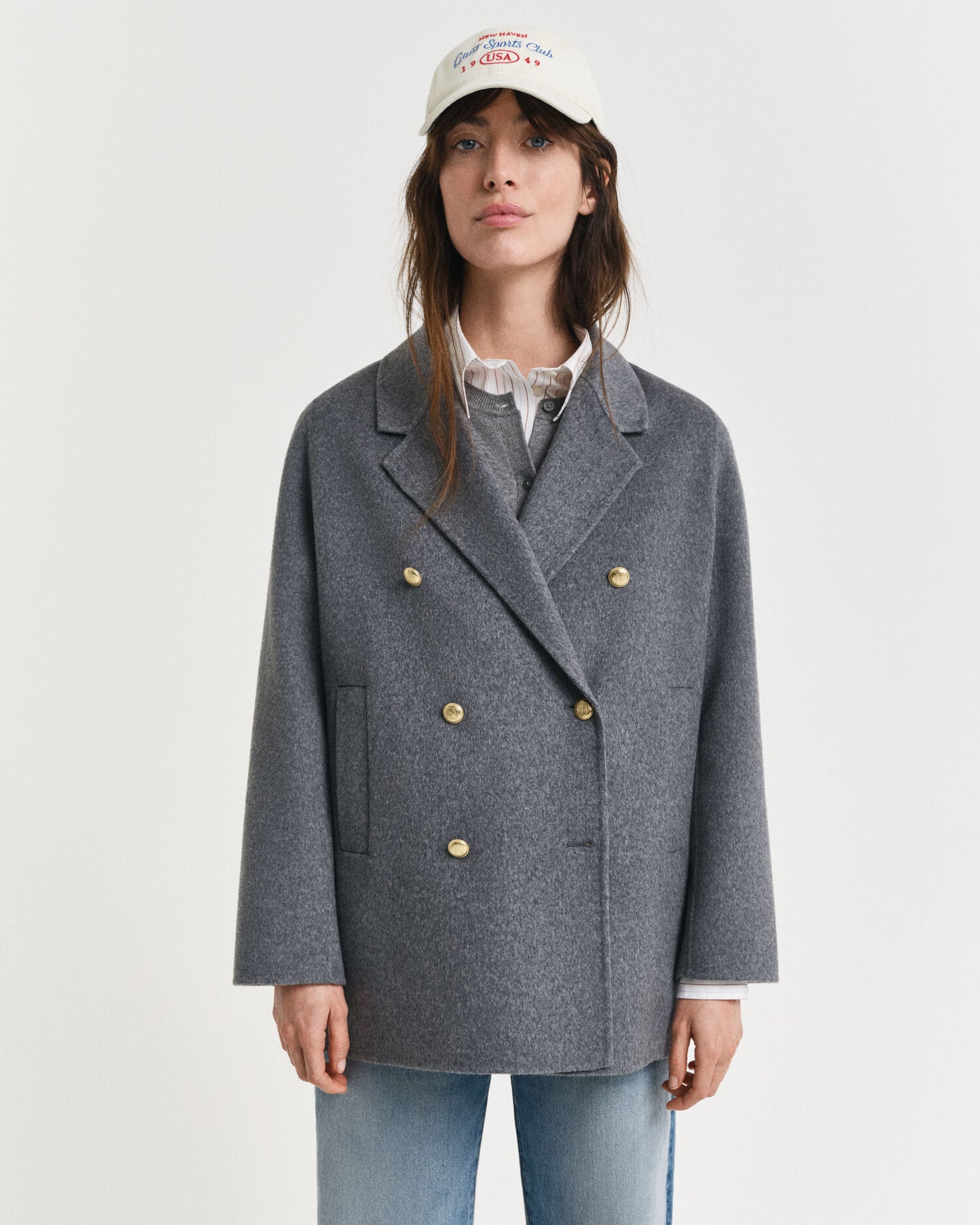 Handstitched Detail Pea Coat