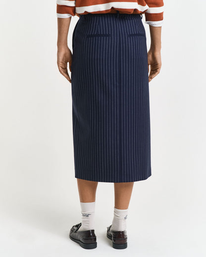 Pinstriped Midi Skirt