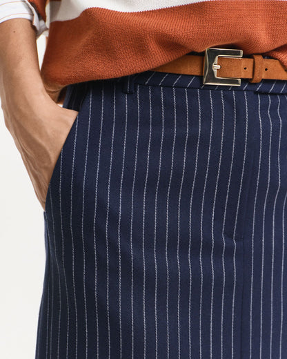 Pinstriped Midi Skirt