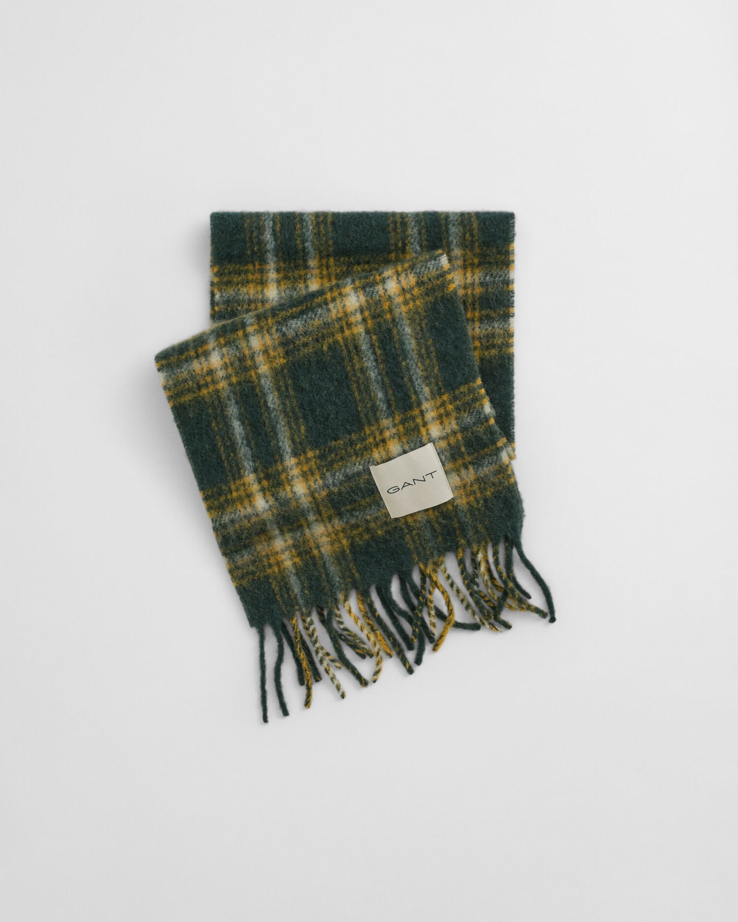 Checked Mohair Alpaca Blend Scarf