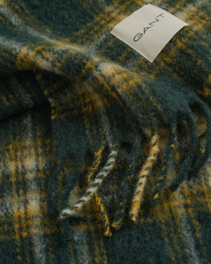 Checked Mohair Alpaca Blend Scarf