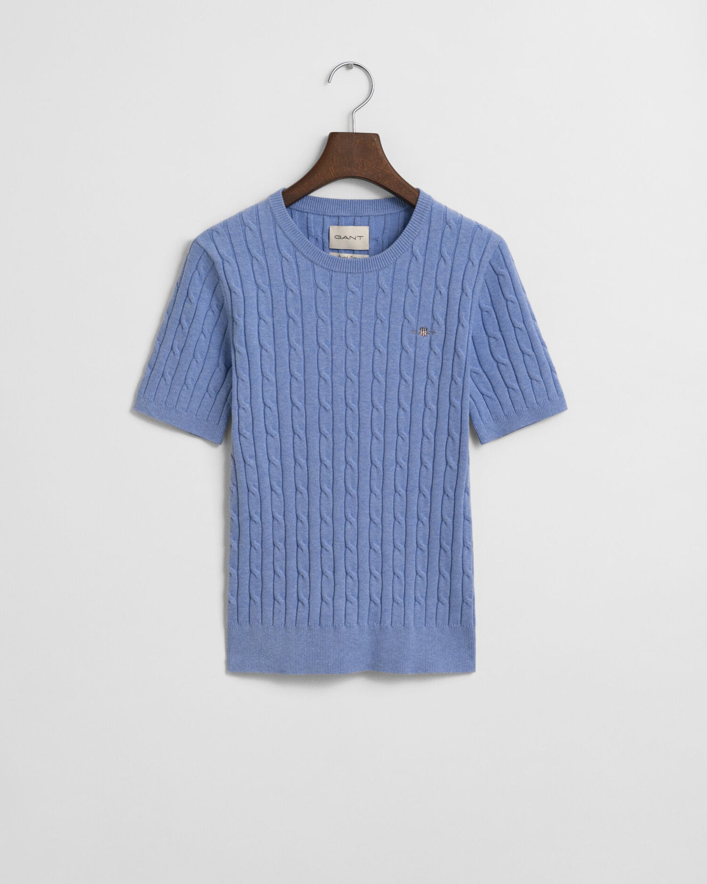 Stretch Cotton Cable Knit Sweater