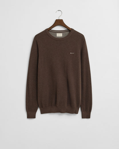 Cotton Piqué Crew Neck Sweater