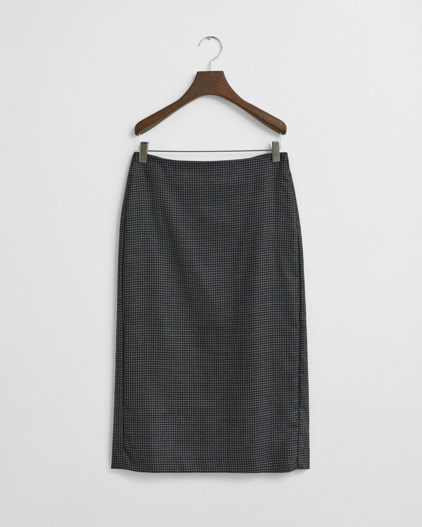 Midi Checked Wool Pencil Skirt