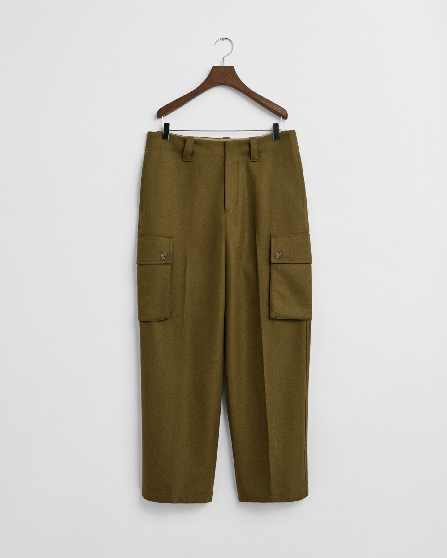 Relaxed Fit Wool Blend Cargo Pants