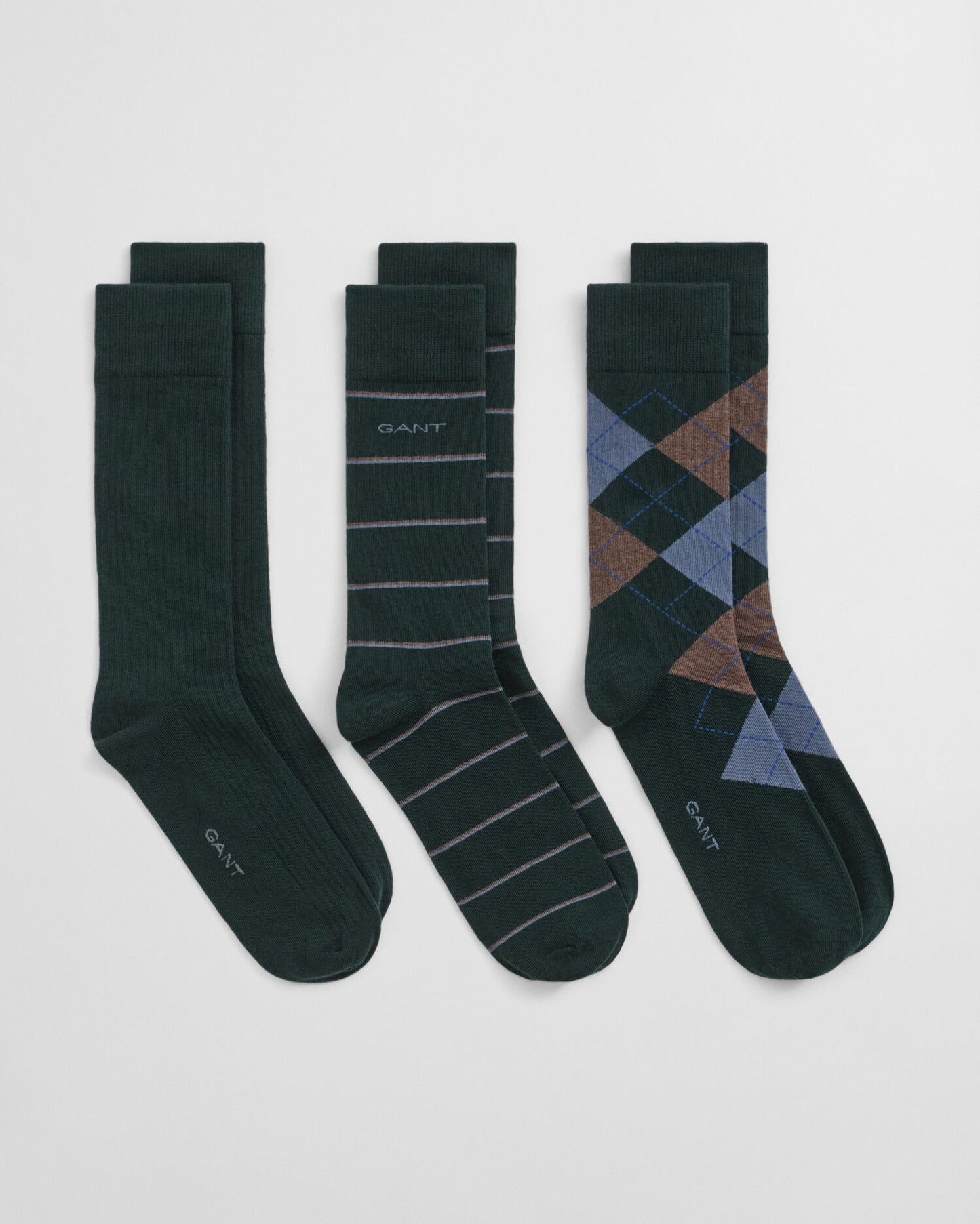 3-Pack Argyle & Striped Socks