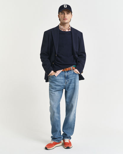 Cotton Piqué Crew Neck Sweater