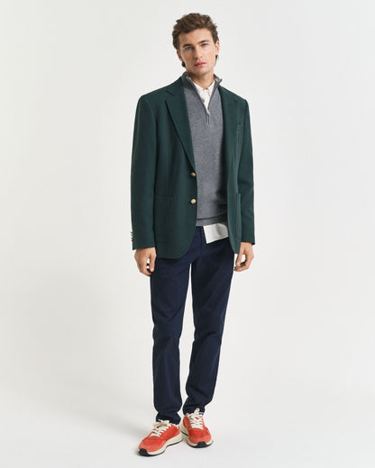 Cotton Piqué Half-Zip Sweater