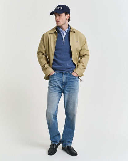 Cotton Piqué Half-Zip Sweater