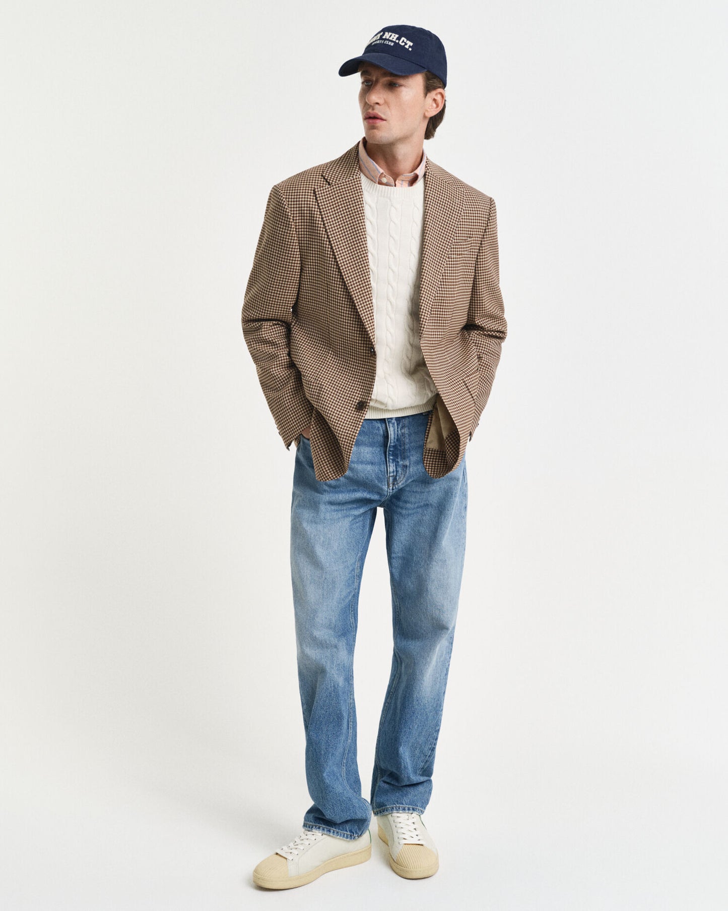 Cotton Cable Knit Crew Neck Sweater