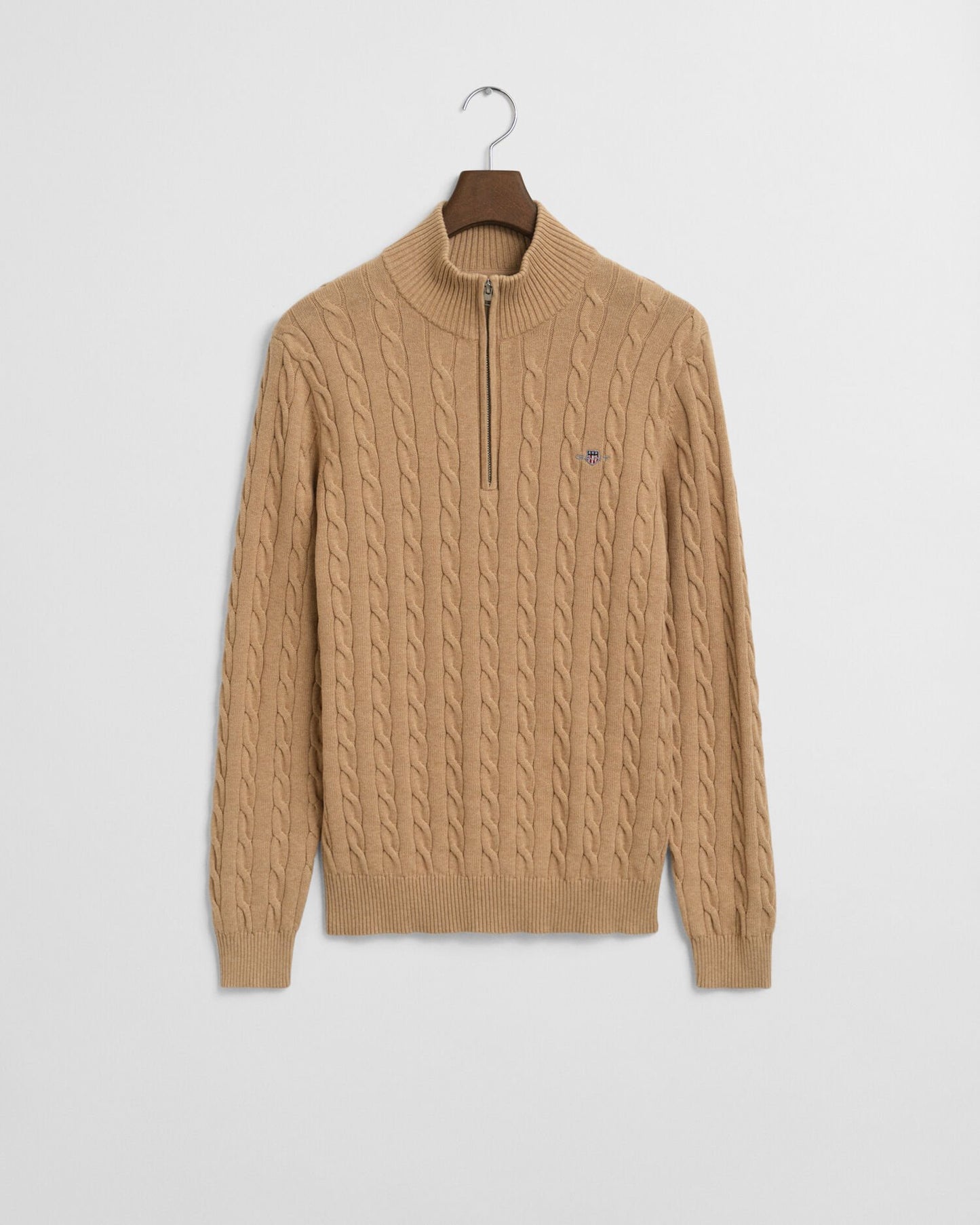 Cotton Cable Knit Half-Zip Sweater