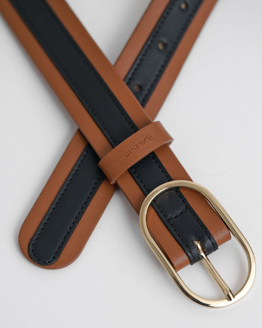Striped Leather Belt