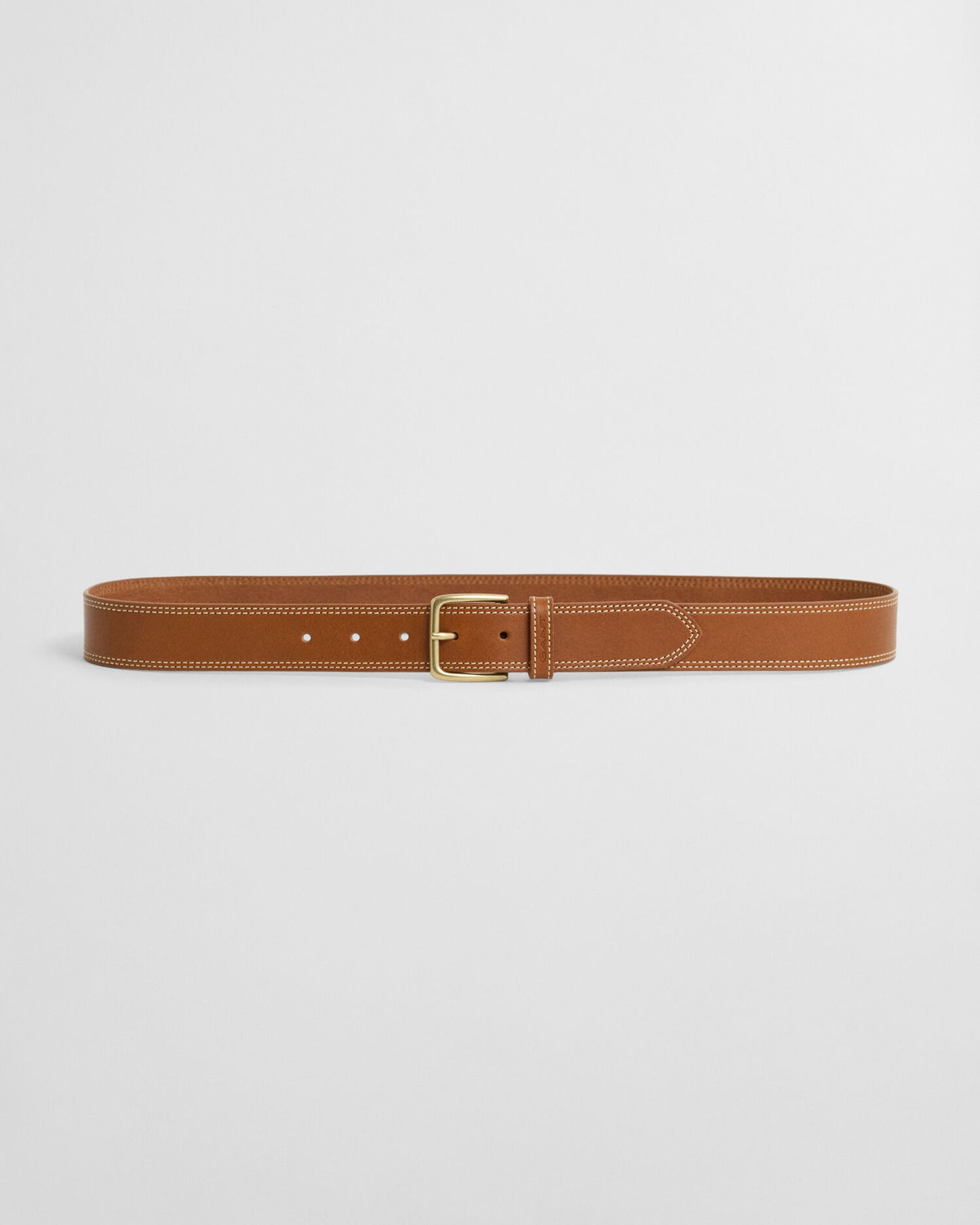Contrast Stitch Leather Belt