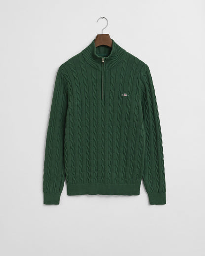 Cotton Cable Knit Half-Zip Sweater