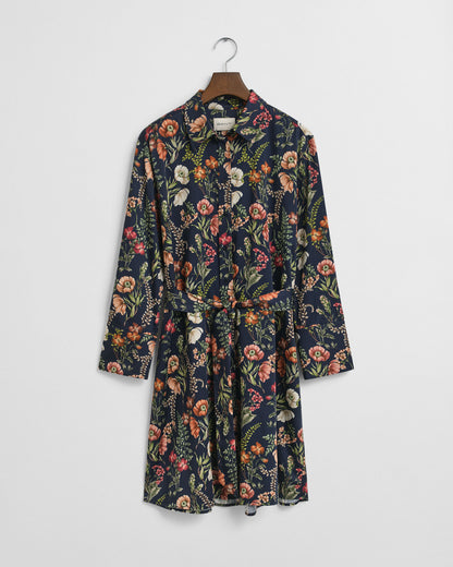 Floral Print Viscose Shirt Dress