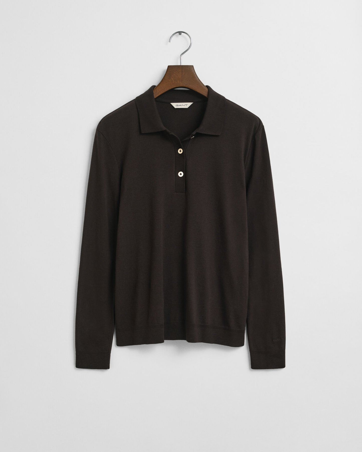 Seamless Buttoned Long Sleeve Polo Shirt