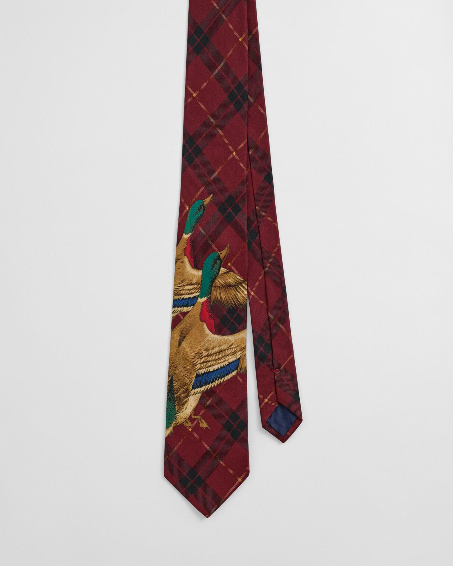 Checked Duck Print Tie