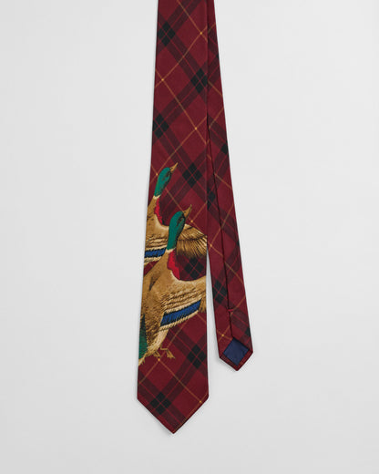 Checked Duck Print Tie