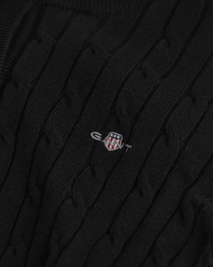 Stretch Cotton Cable Knit Cardigan