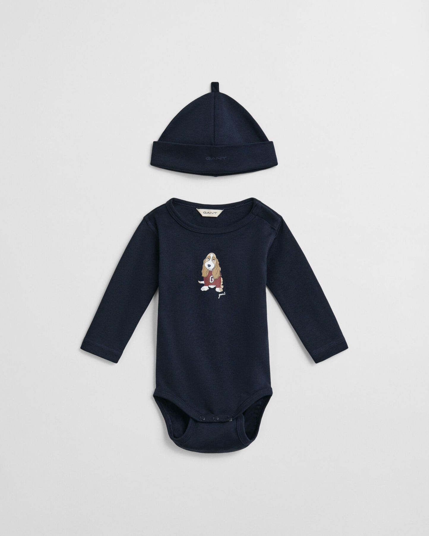 Baby Dog Print Bodysuit & Beanie