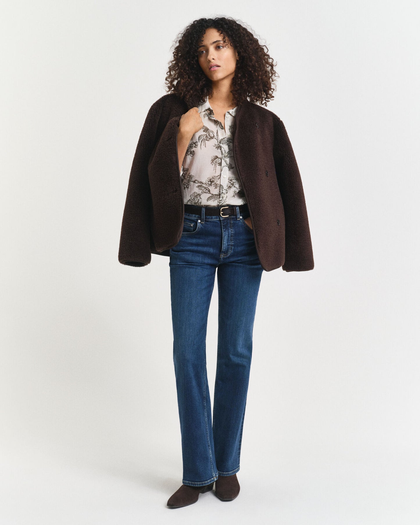 Relaxed Fit Tree Printed Cotton Silk Shirt