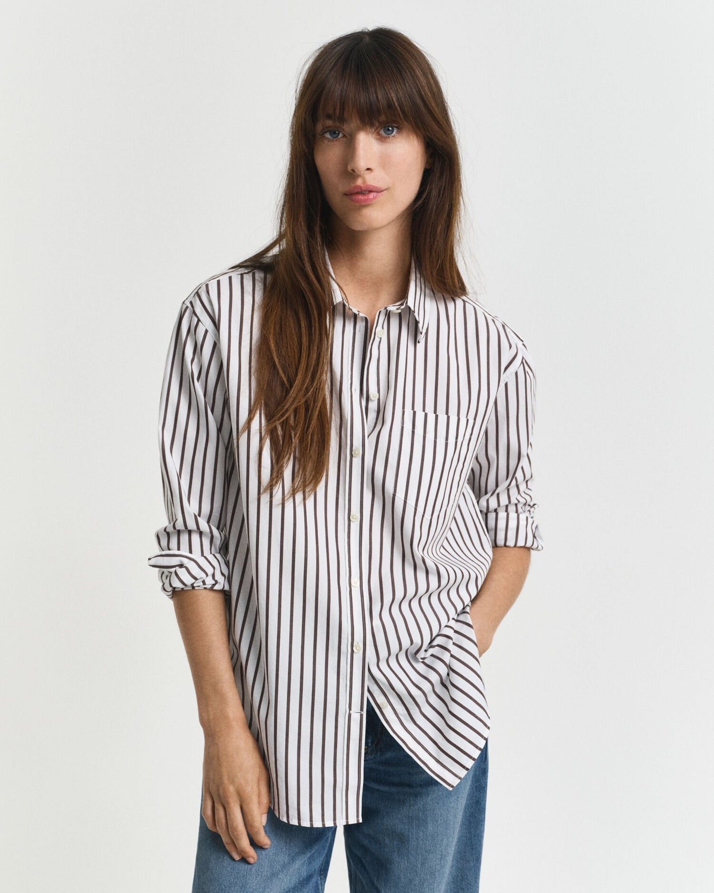 Relaxed Fit Classic Striped Poplin Shirt