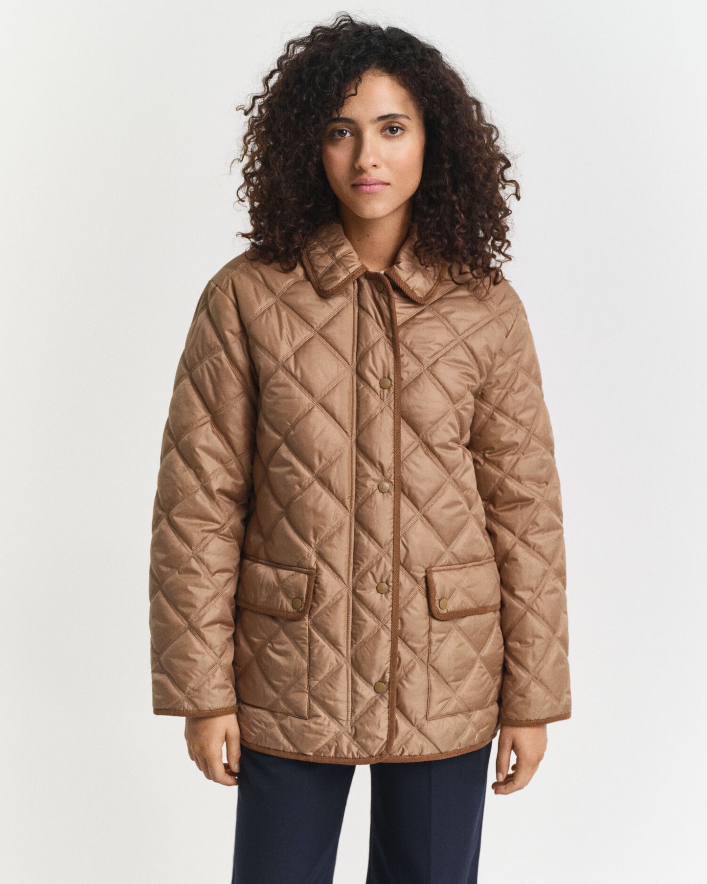 Quilted Corduroy Trim Jacket