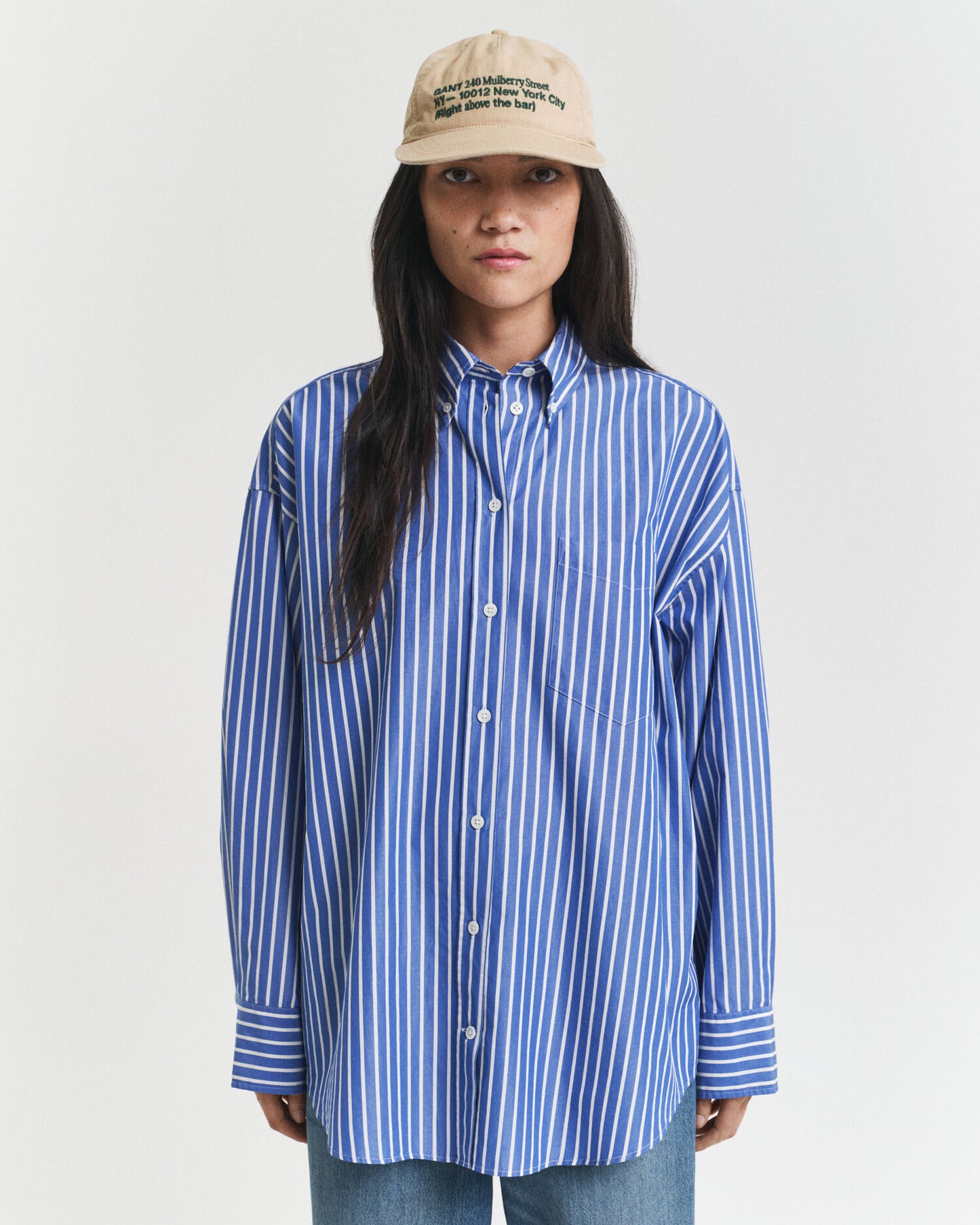 Oversized Striped Poplin Shirt