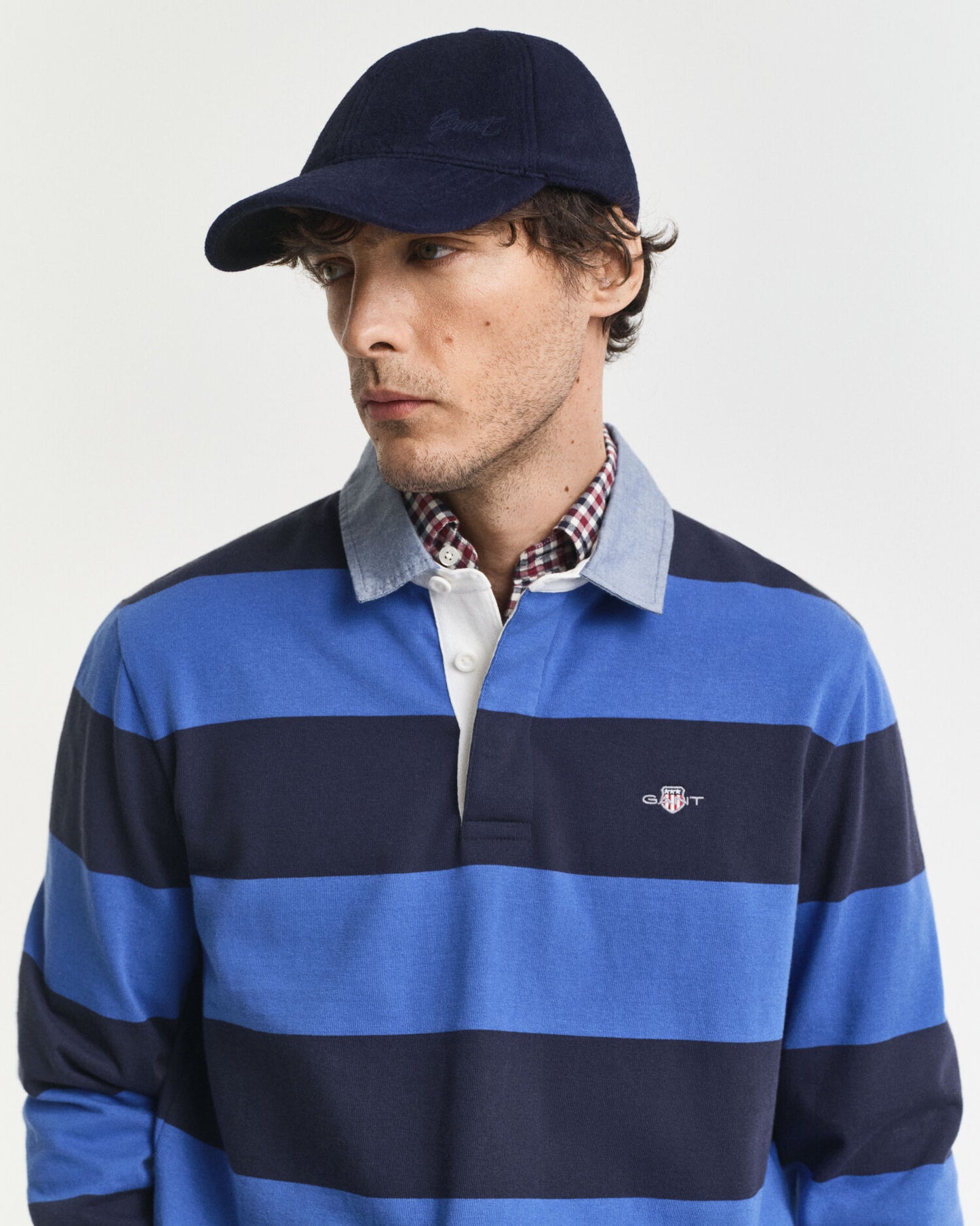 Chambray Collar Striped Heavy Rugger