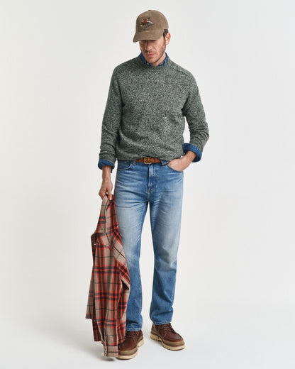 Wool Blend MoulineCrew Neck Sweater