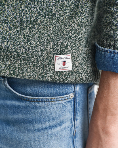 Wool Blend MoulineCrew Neck Sweater