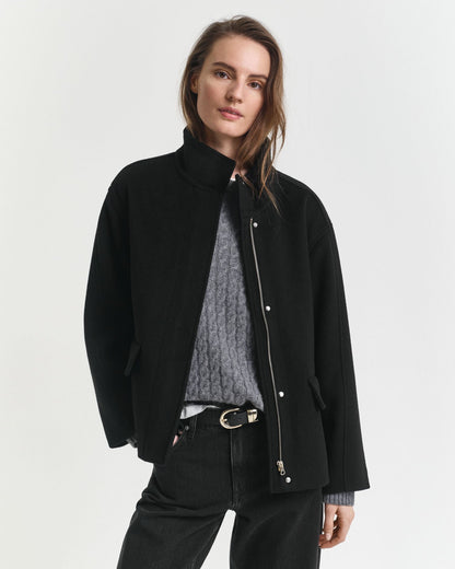 Short Wool Zip Jacket
