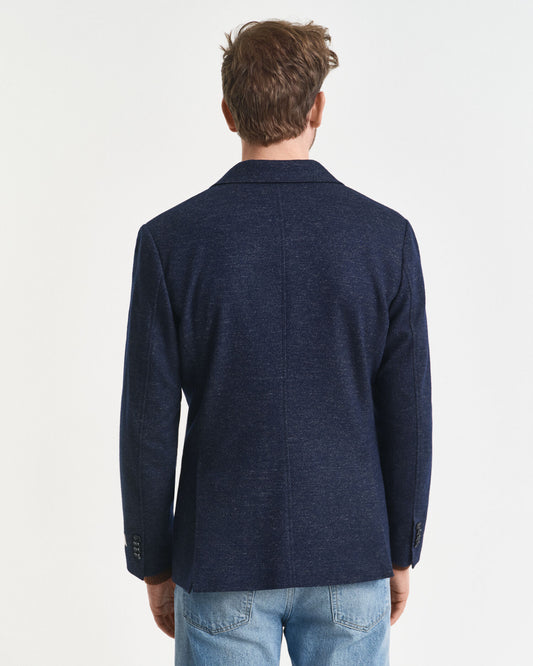 Two-Tone Wool Cotton Jersey Blazer