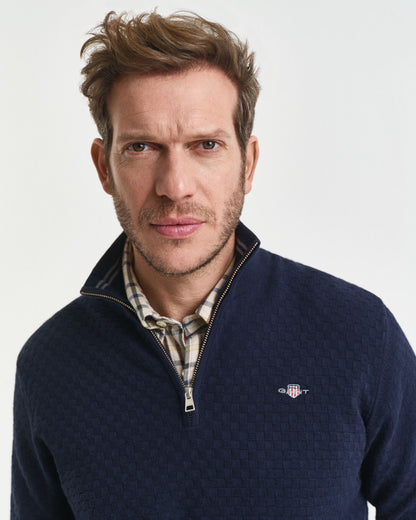 Micro Textured Half-Zip Sweater