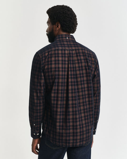 Regular Fit Checked Corduroy Shirt