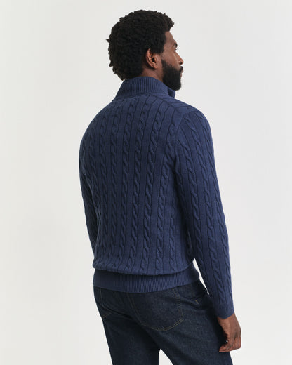 Cotton Cable Knit Half-Zip Sweater