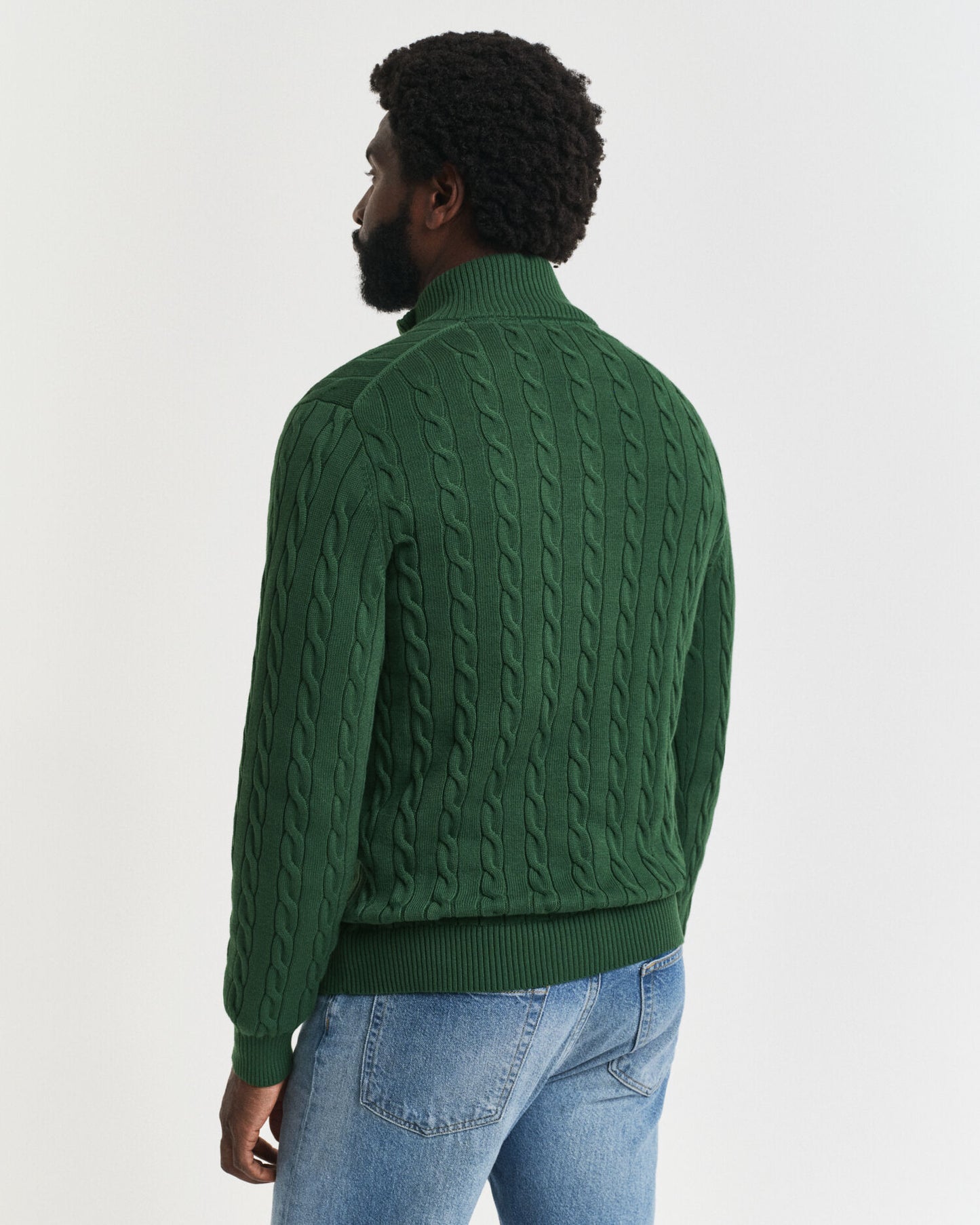 Cotton Cable Knit Half-Zip Sweater