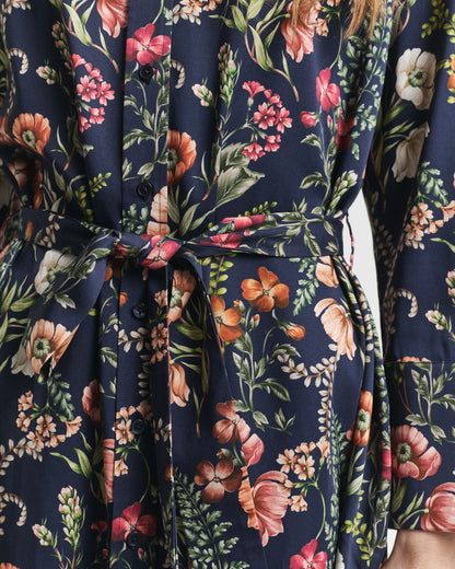 Floral Print Viscose Shirt Dress