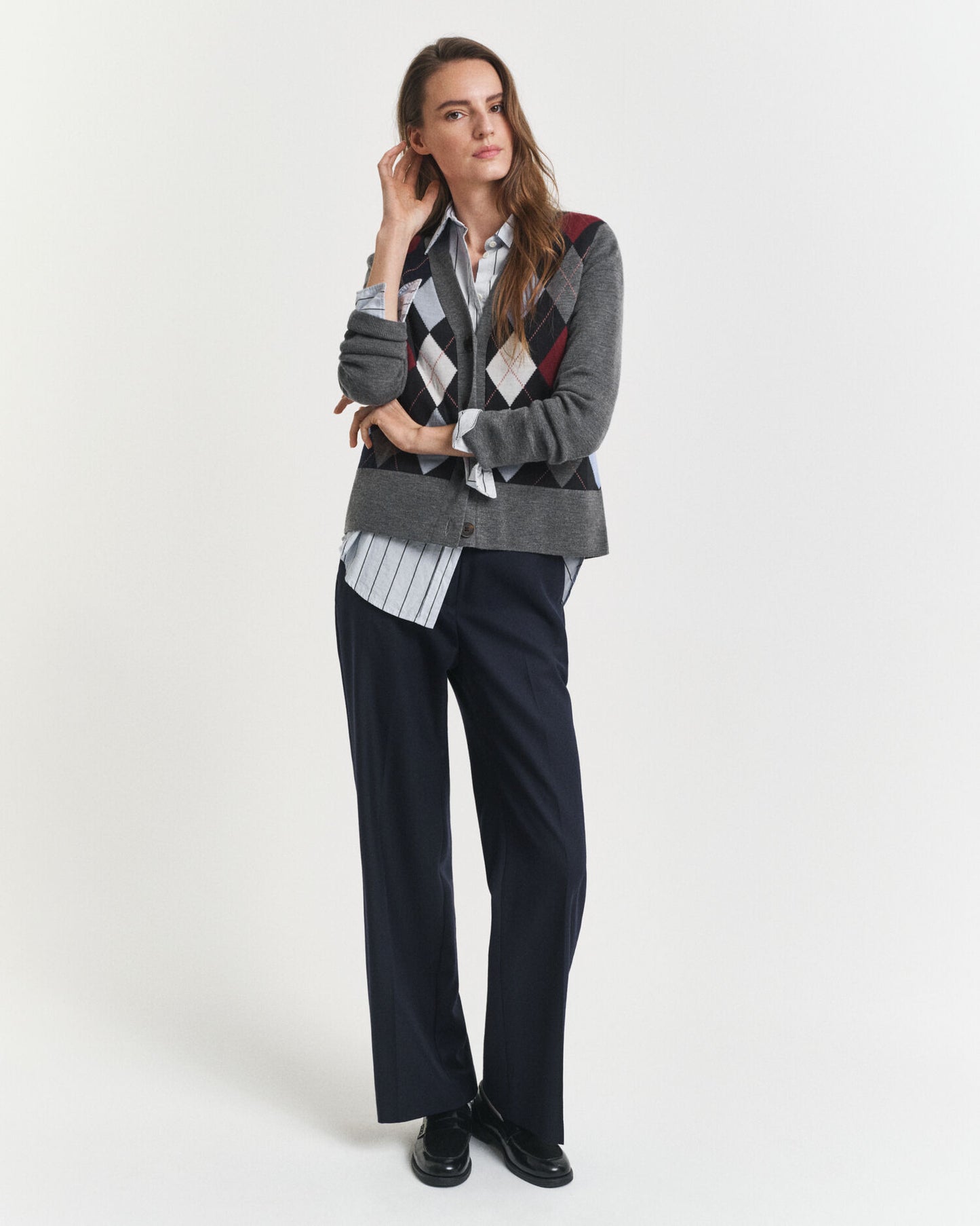 Argyle V-Neck Cardigan