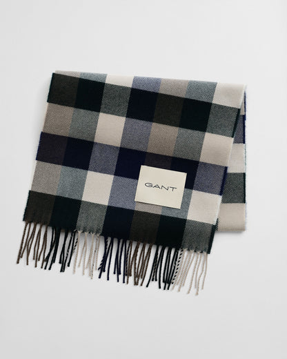 Checked Wool Blend Scarf