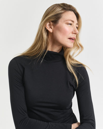 Lightweight Cotton Turtleneck Top
