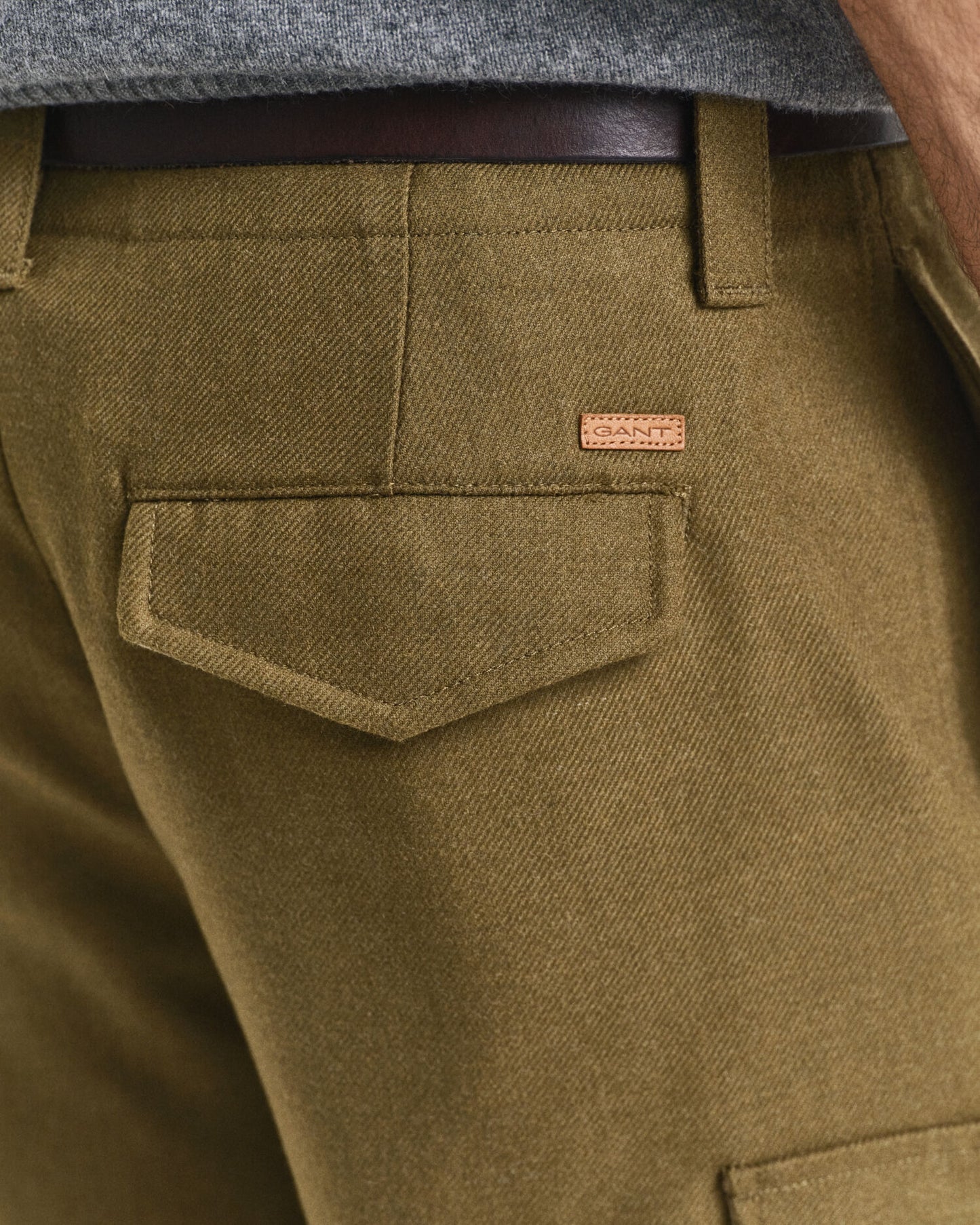 Relaxed Fit Wool Blend Cargo Pants