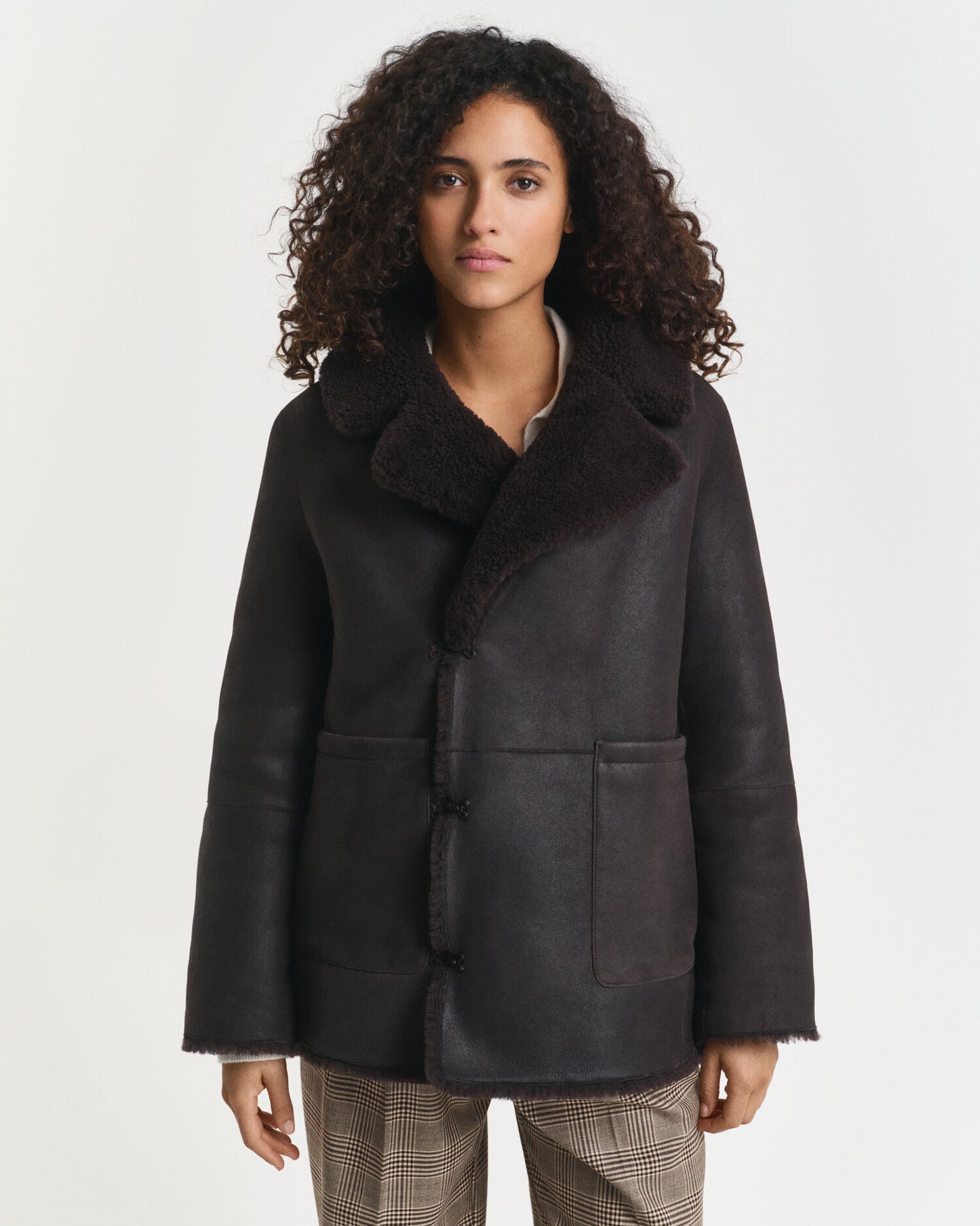 Reversible Shearling Peacoat