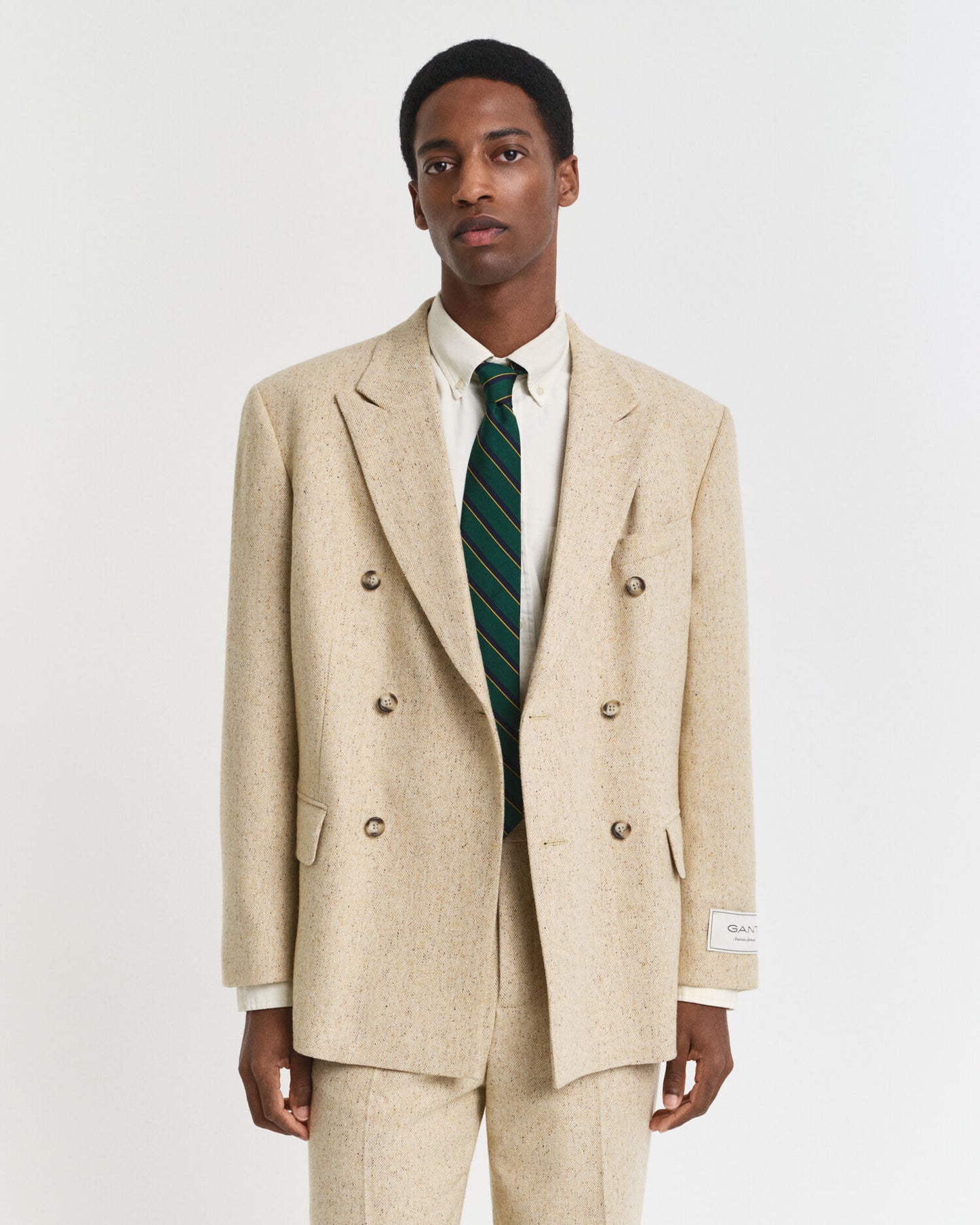 Relaxed Fit Nepps Herringbone Suit Jacket